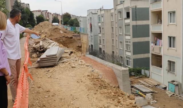 Başkan Hürriyet istinat duvarı çalışmasını yerinde denetledi