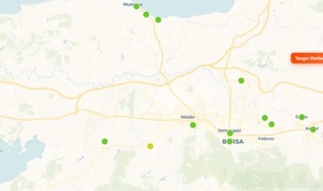 Bursa Büyükşehir yangın noktalarını anlık gösterecek