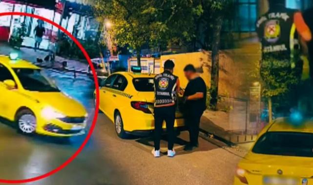 Kadıköy’de drift yapan taksici yakalandı! Ehliyete el, araca men!