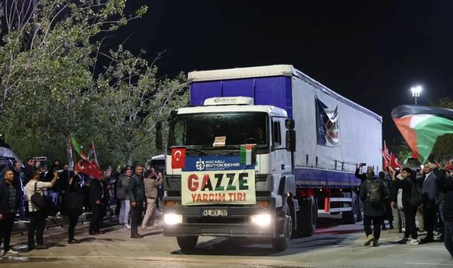 Kocaeli’nin ilk yardım tırları Gazze’ye uğurlandı