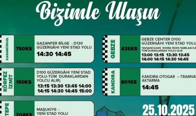 Kocaelispor maçına ulaşım seferberliği