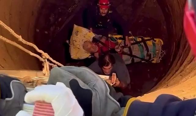 Yaşlı adam 12 metrelik kuyudan kurtarıldı!