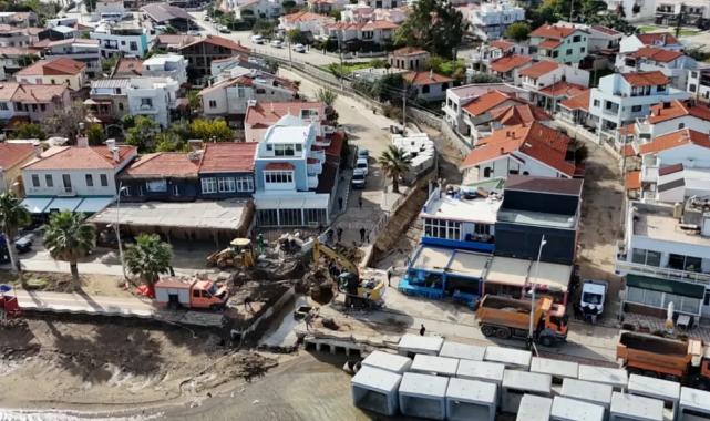 Foça’da dere yatağına yapılan kanal taşkını önledi