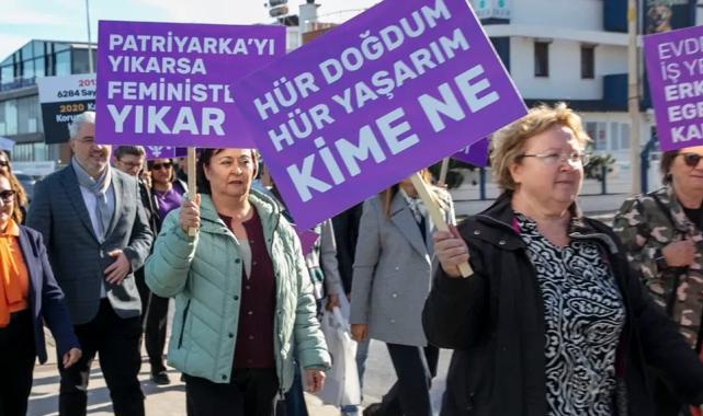 İzmir Güzelbahçe ‘Şiddete Hayır’ dedi