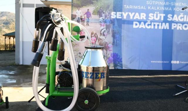 Trabzon’da çiftçilere süt sağım makinesi desteği