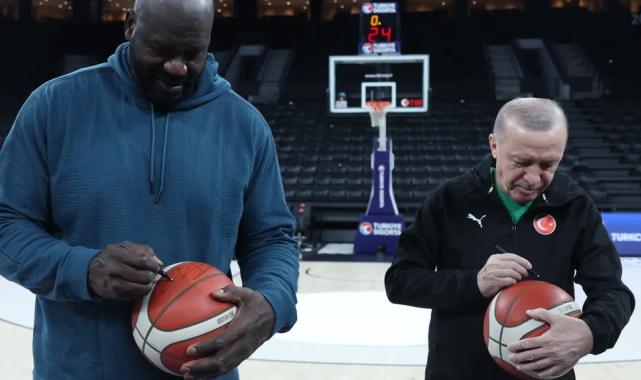 Cumhurbaşkanı Erdoğan, NBA efsanesi ile pota başında