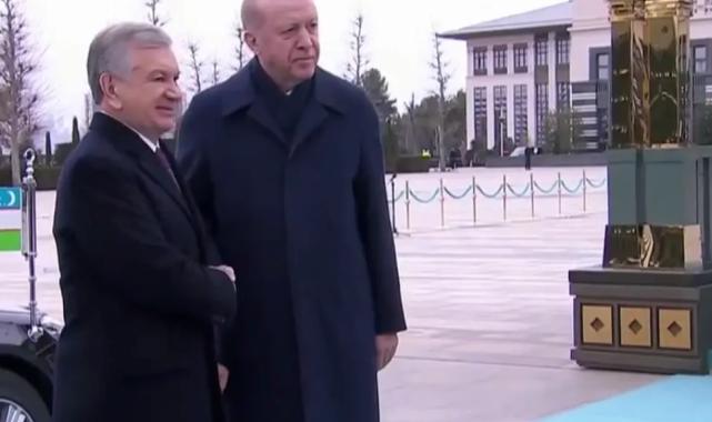 Özbekistan Cumhurbaşkanı Mirziyoyev Beştepe’de