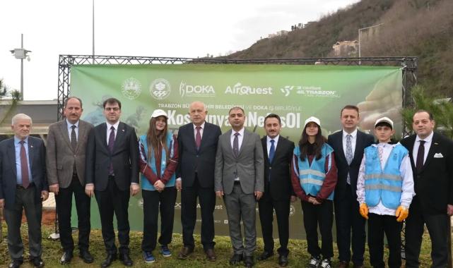 Trabzon Yarı Maratonu öncesi fidanlar toprakla buluştu