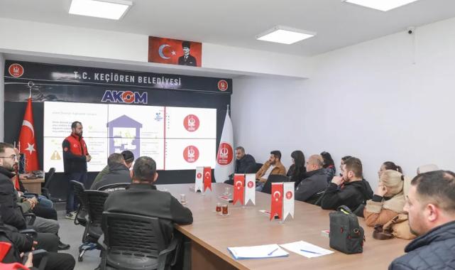 Ankara Keçiören Belediyesi’nden personele yangın söndürme eğitimi