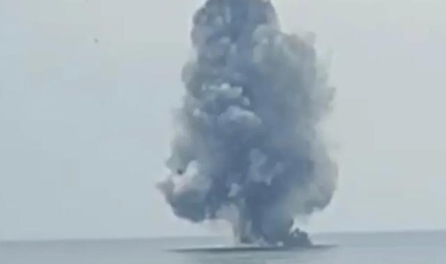 Ordu Ünye’de kıyıya vuran insansız deniz aracı kontrollü patlatıldı