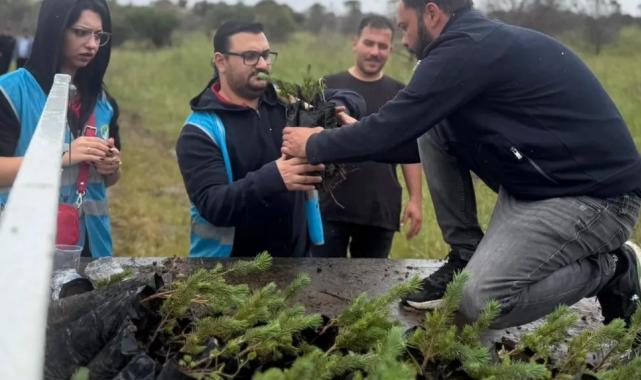 İzmir Aliağa’da yangınların yarası bin fıstık çamıyla sarıldı