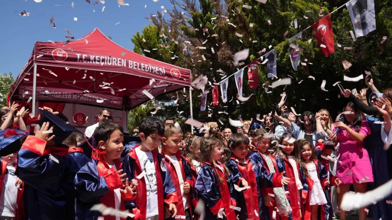 Ankara Keçiören’in minikleri ilk mezuniyet heyecanını yaşadı