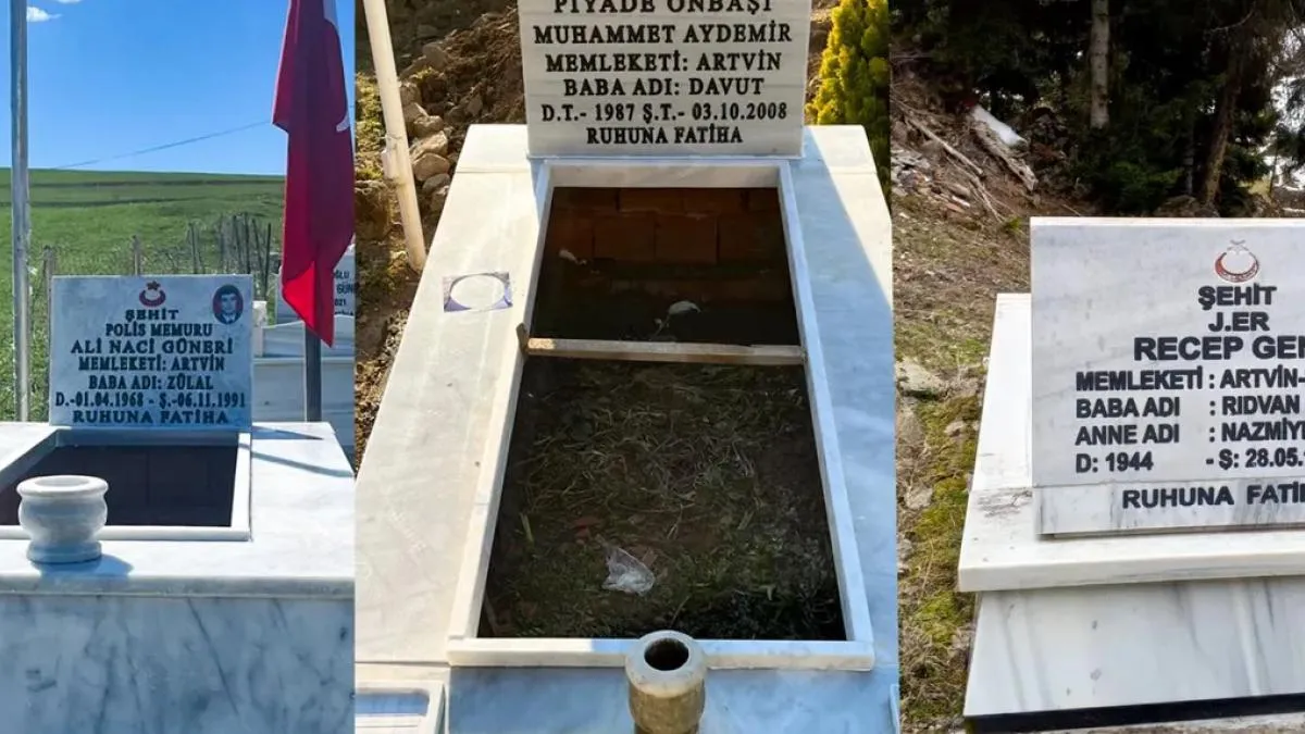 Artvin’de şehit mezarlarına bakım