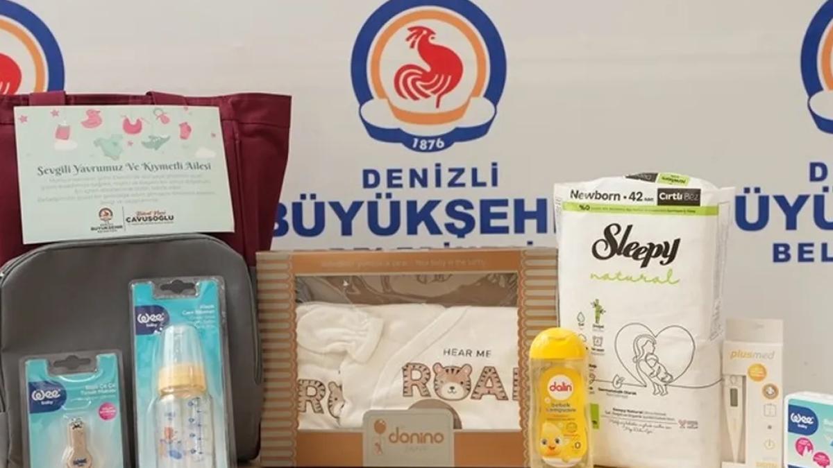 Denizli’de ailelere bebek bezi ve çanta desteği