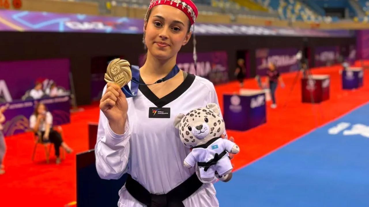 Trabzonlu taekwondocu Aybike Futtu Kazakistan’da altın madalya kazandı