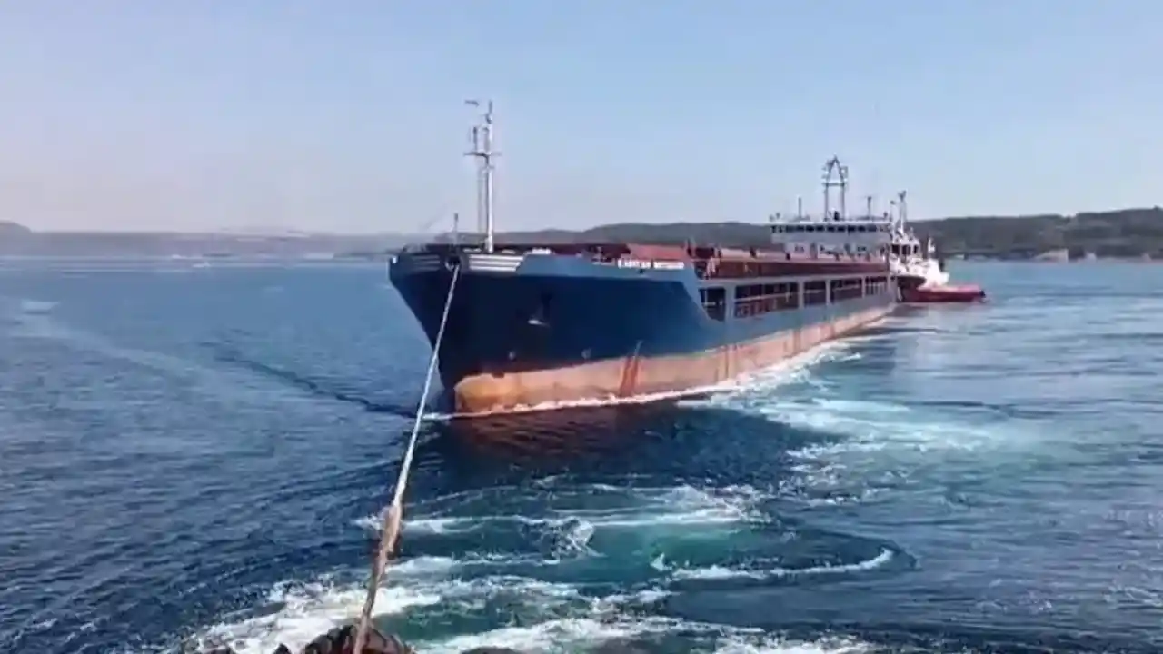 Çanakkale Boğazı’nda 142 metrelik gemi emniyete alındı