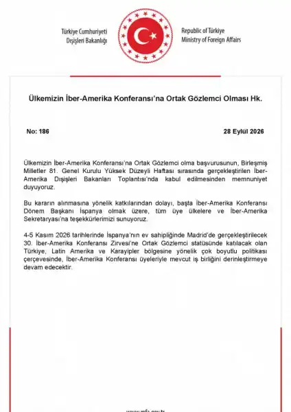 Türkiye, İber-Amerika Konferansı’na ortak gözlemci oldu