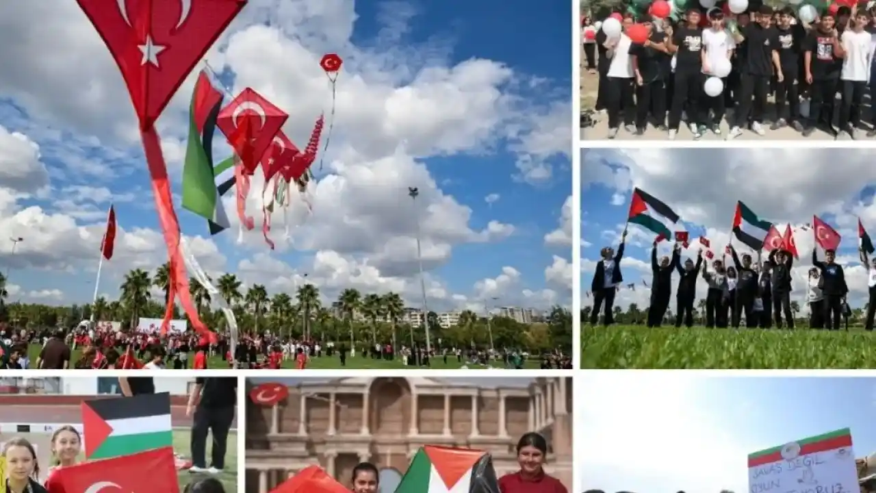 Uçurtmalar Gazzeli çocuklar için semalarda