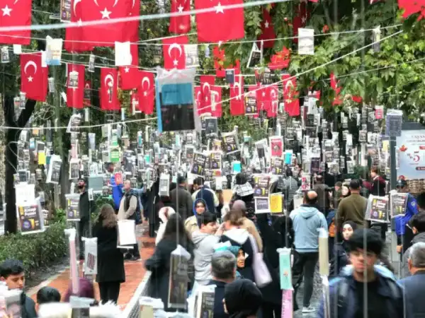 Kocaeli'de asırlık çınarlara asılan binlerce kitap kısa sürede tükendi